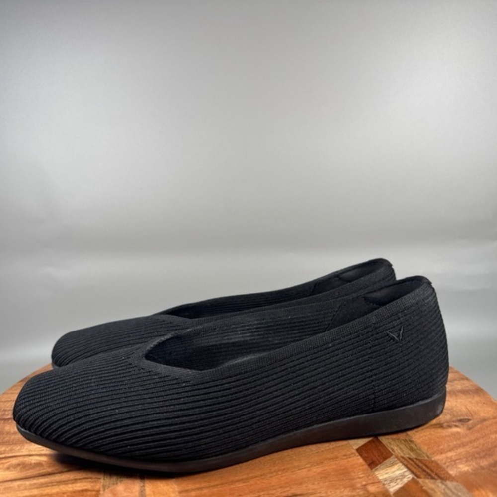 VIVAIA Black Square Toe Knit Flats EU 39.5 US 8.5 Sustainable Comfort Shoes - Picture 3 of 7